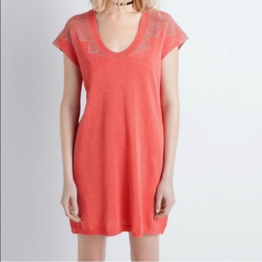Zadig & Voltaire Rino coral mini sweater dress. NWT size M no belt